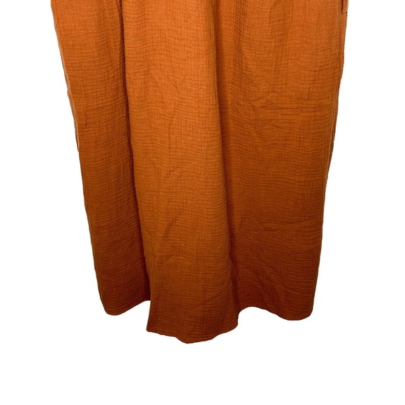 NWT Madewell Womens Midi Dress XS Lightspun V Neck Double Gauze Pockets Brown - Picture 13 of 15